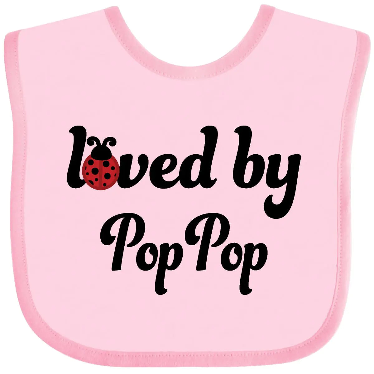 inktastic Loved By Pop Pop Baby Bib Pink 19731