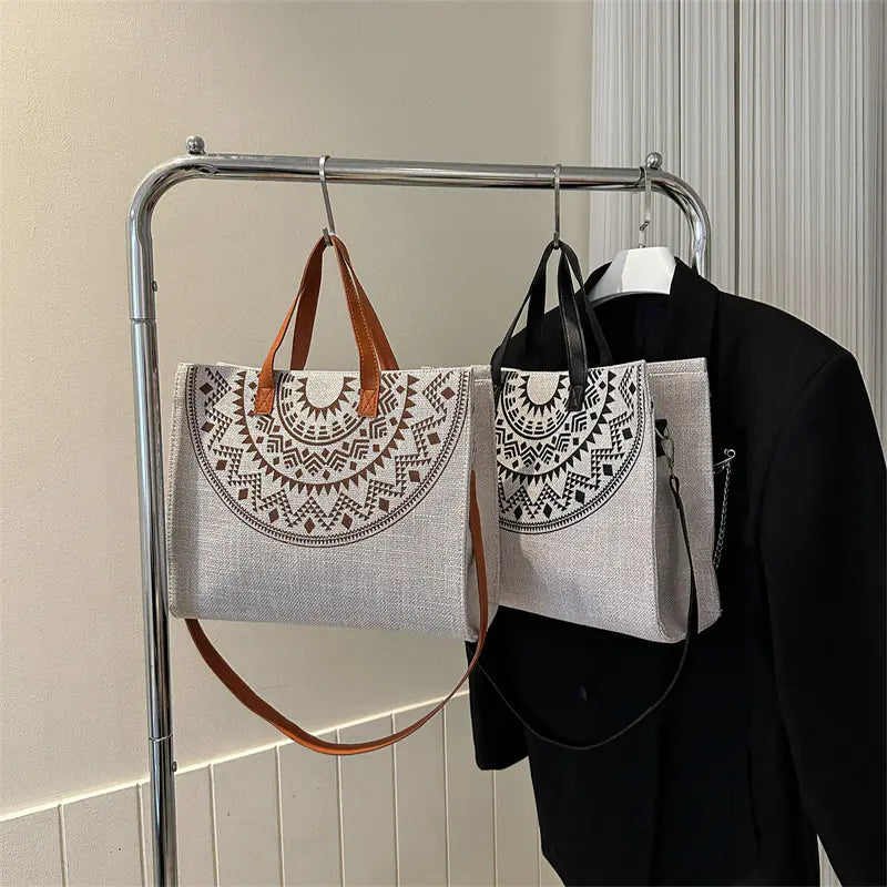 Large Capacity Japanese Print Tote Bag - Fashionable Style