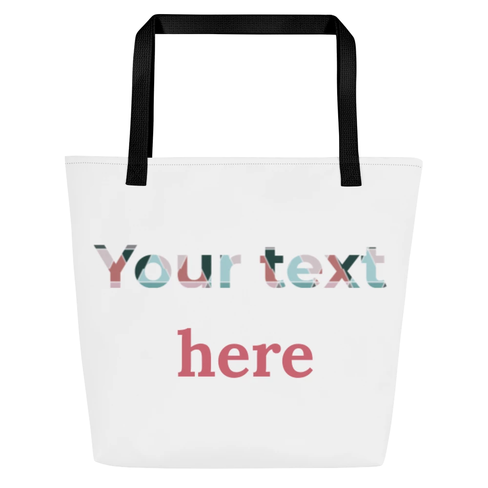 All-Over Print Large Tote Bag w/ Pocket