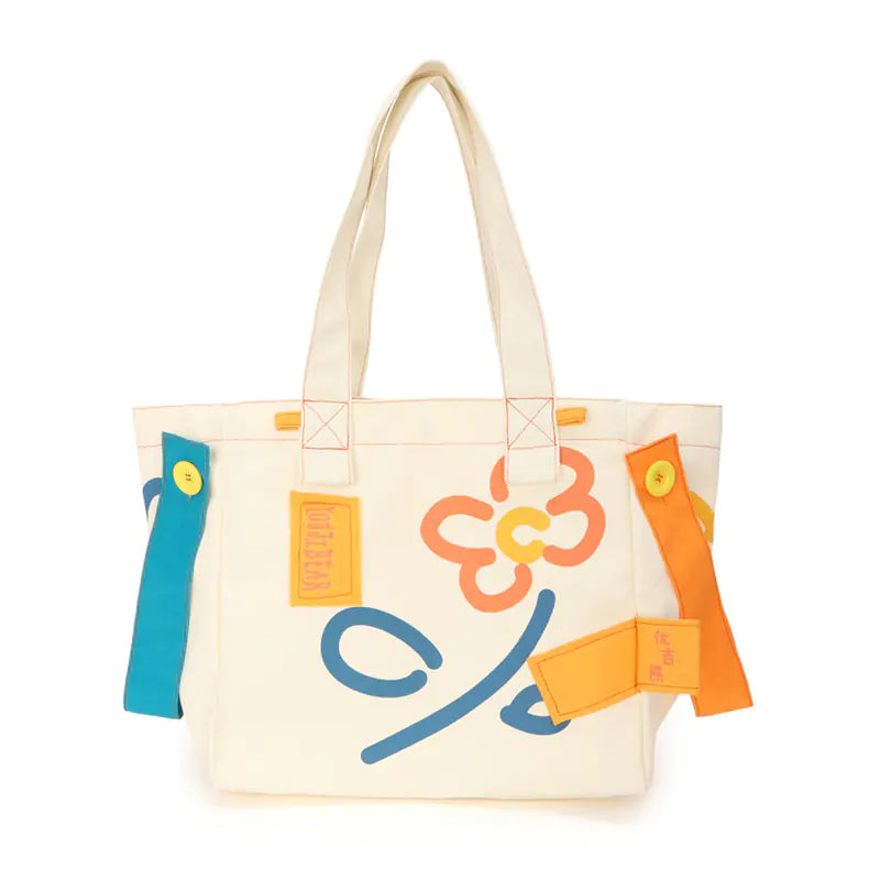 Women's Flower Print Large Capacity Canvas Tote Bag