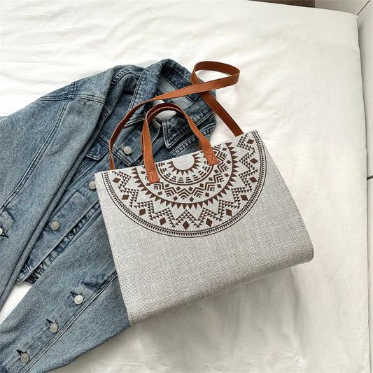 Large Capacity Japanese Print Tote Bag - Fashionable Style