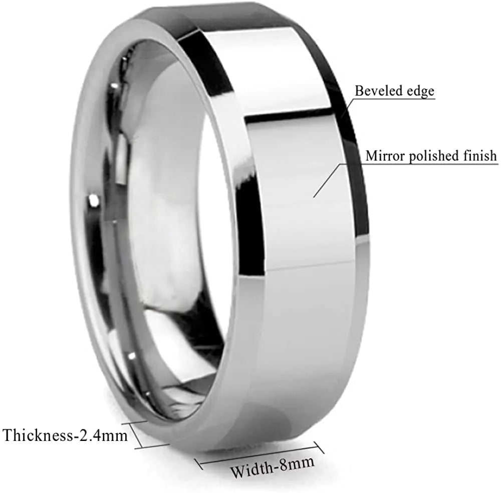 Tungsten Steel Couple Rings for Weddings