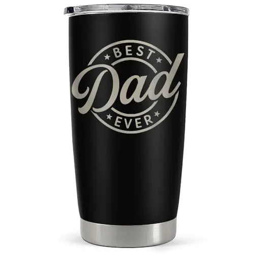 SANDJEST Best Dad Ever Tumbler with Lid - 20oz Insulated Stainless Steel Cup- Coffee Mug for Sport Travel Office Gift for Father’s Day Birthday