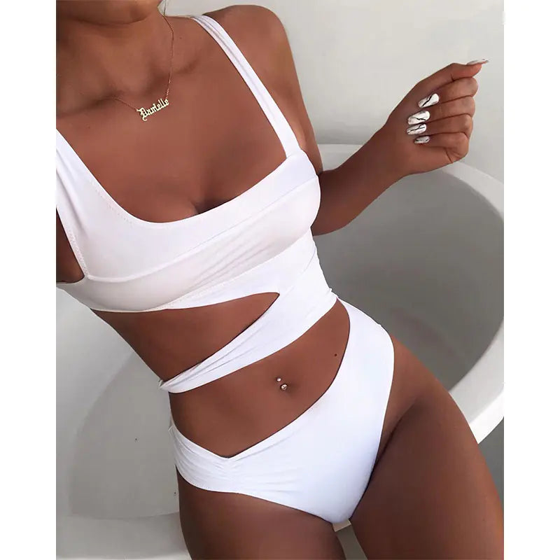Beach Swimwear, Sexy Strappy One-Piece Bikini