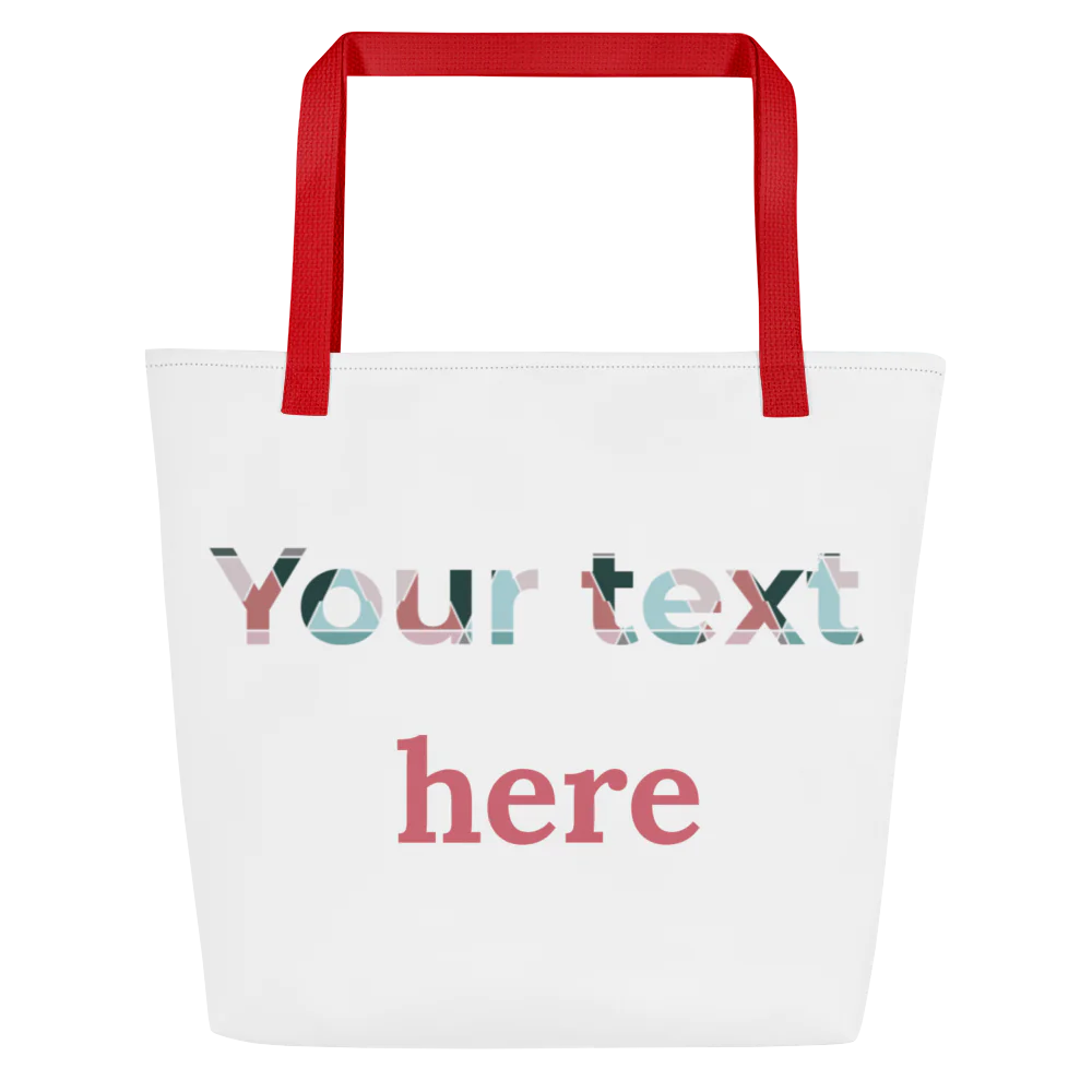 All-Over Print Large Tote Bag w/ Pocket