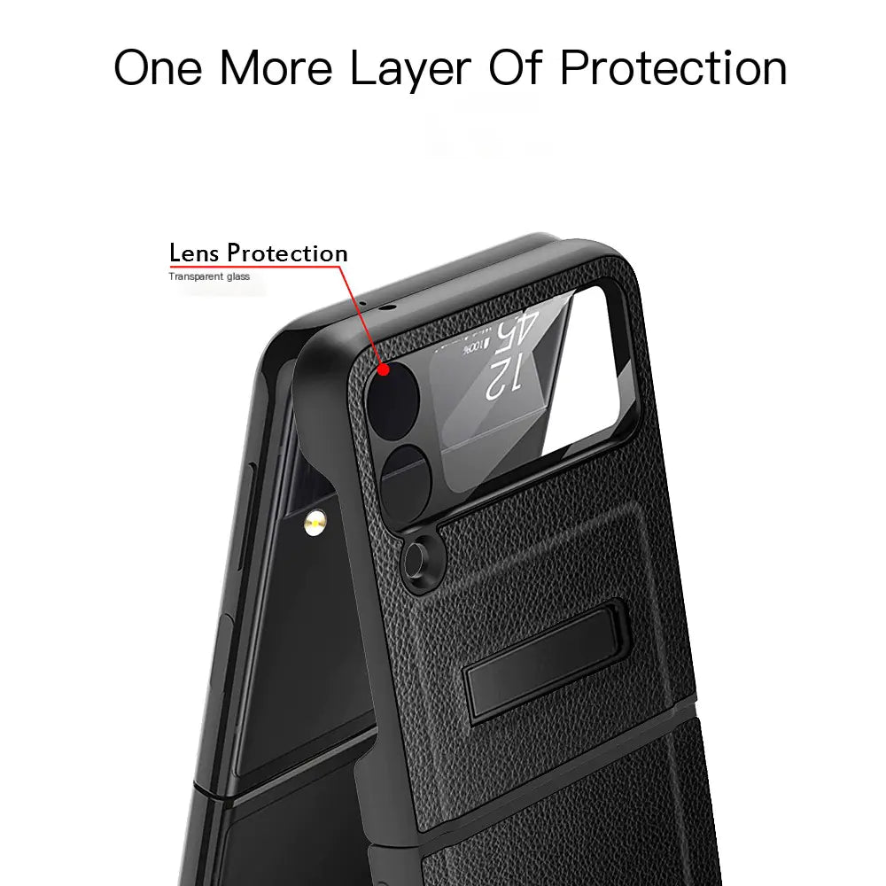 Samsung Galaxy Z Flip 3 Leather Texture Case with Stand