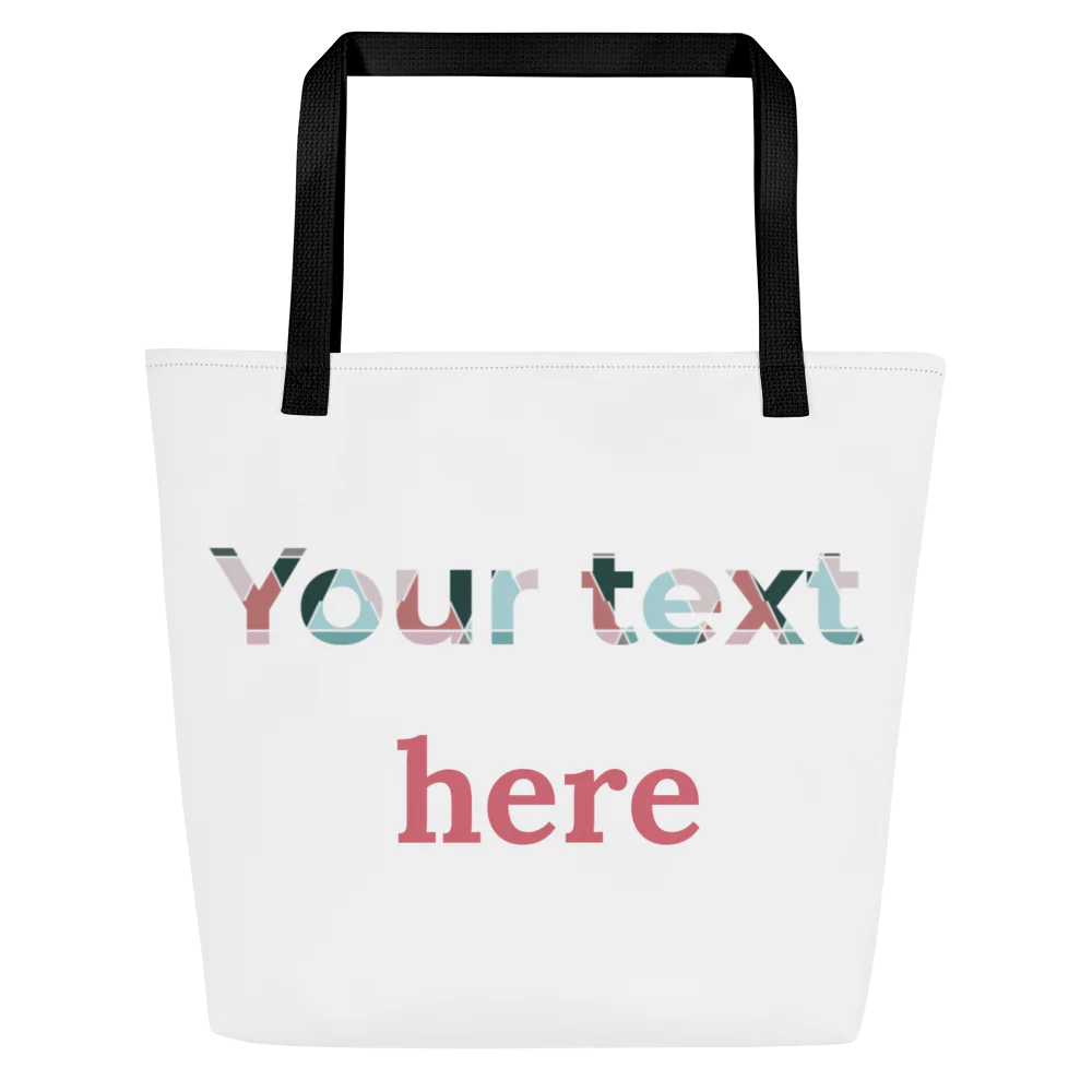 All-Over Print Large Tote Bag w/ Pocket