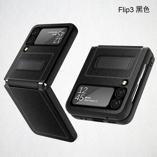 Samsung Galaxy Z Flip 3 Leather Texture Case with Stand